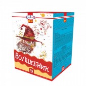 Красные жемчужины, белое мерцание; пурпурный пион, треск; желтый кокос, зеленое мерцание; зеленая тр... Волшебник 25 x 1"